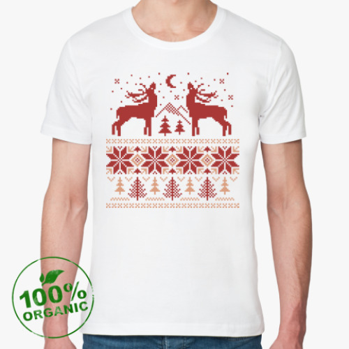 Футболка из органик-хлопка с принтом Норвежский лес