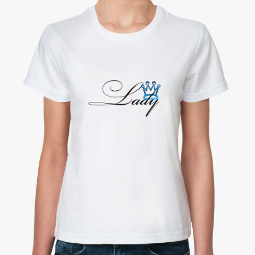 Классическая футболка с принтом Lady