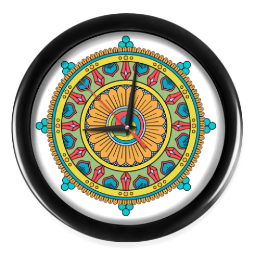 Настенные часы с принтом МАНДАЛА